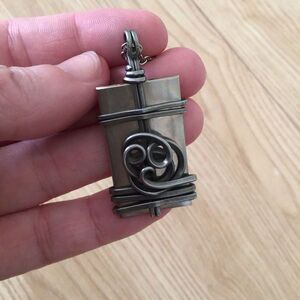 Sterling Silver Geometric Abstract Pendant Necklace